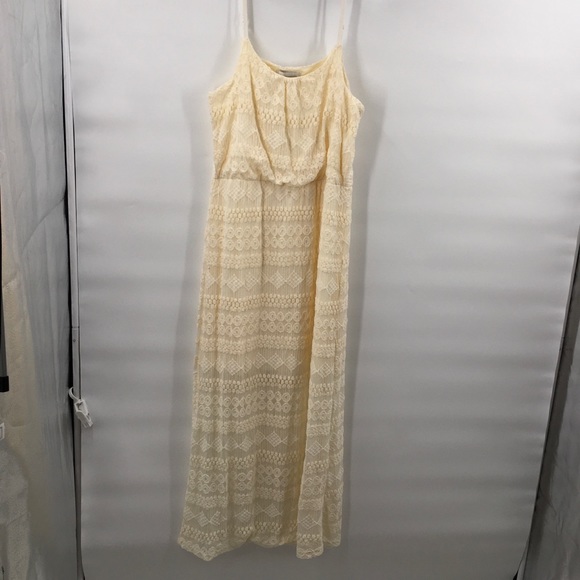 Impressions Cream Lace Maxi Dress L - Picture 2 of 8